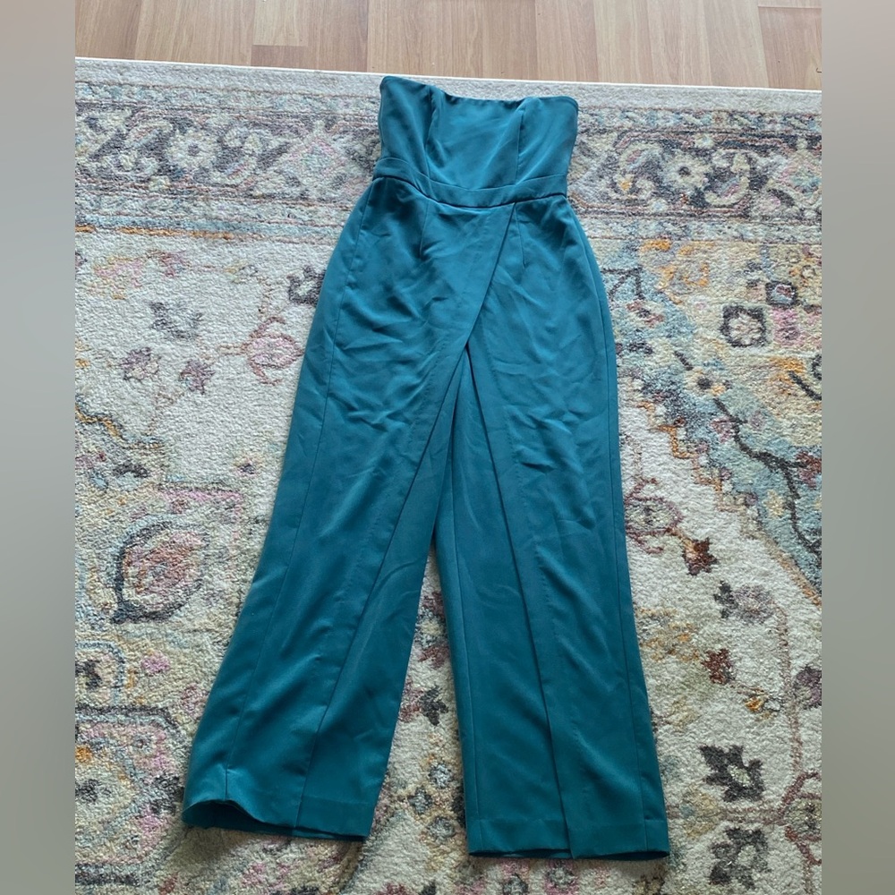 White House Black Market Teal Jumpsuit and Wide-Leg Design